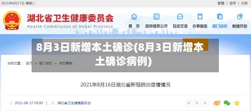8月3日新增本土确诊(8月3日新增本土确诊病例)