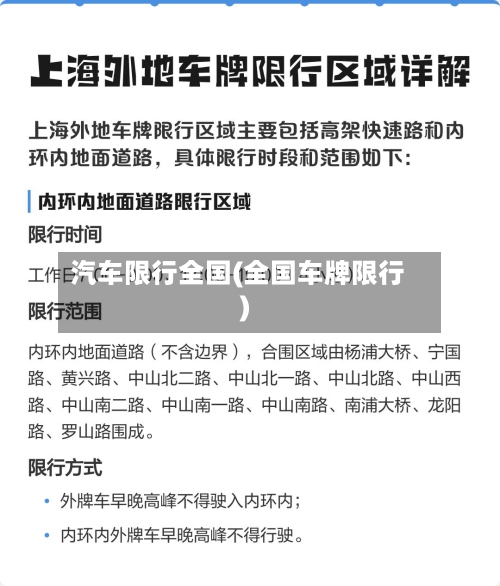 汽车限行全国(全国车牌限行)