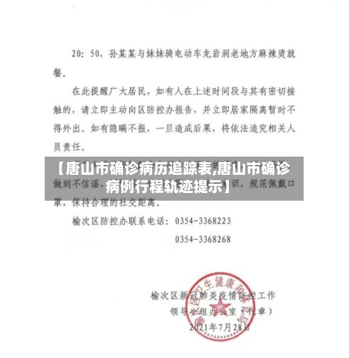 【唐山市确诊病历追踪表,唐山市确诊病例行程轨迹提示】