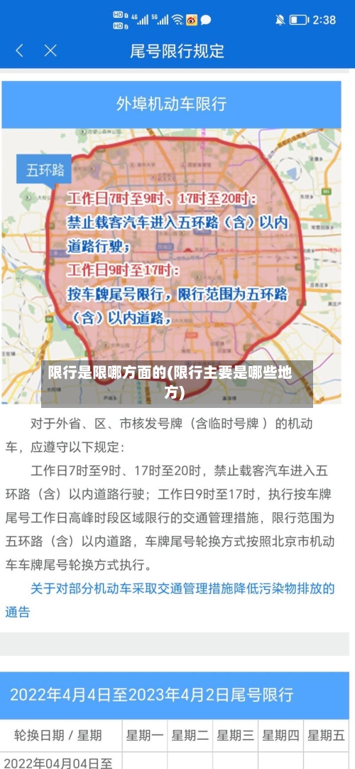 限行是限哪方面的(限行主要是哪些地方)