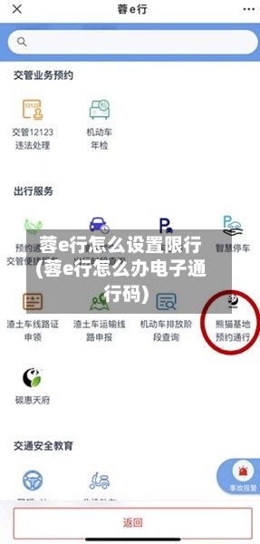 蓉e行怎么设置限行(蓉e行怎么办电子通行码)-第3张图片