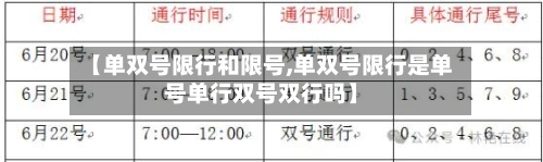 【单双号限行和限号,单双号限行是单号单行双号双行吗】-第3张图片