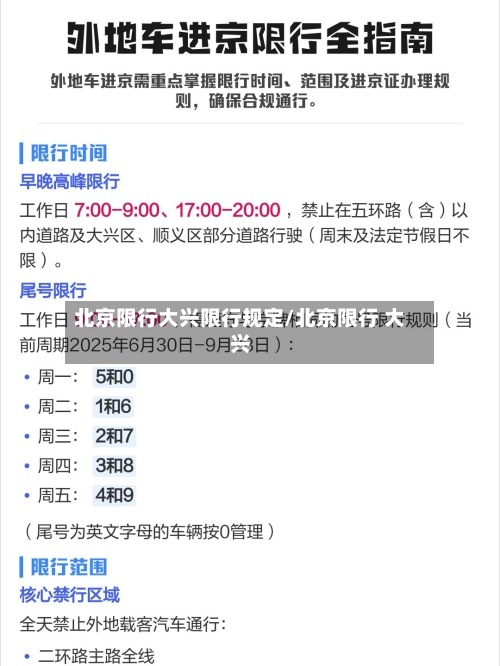 北京限行大兴限行规定/北京限行 大兴-第2张图片