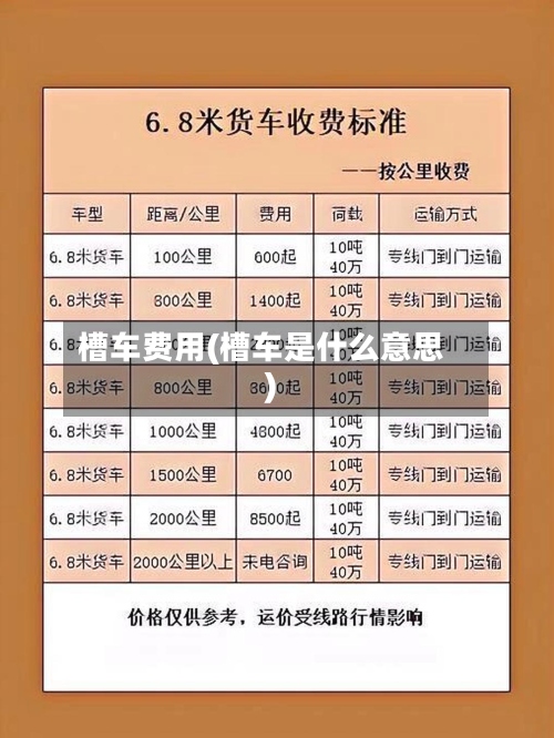 槽车费用(槽车是什么意思)