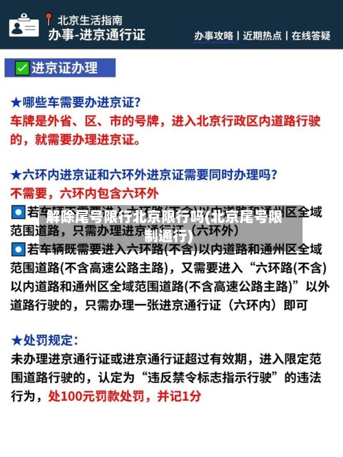 解除尾号限行北京限行吗(北京尾号限制通行)