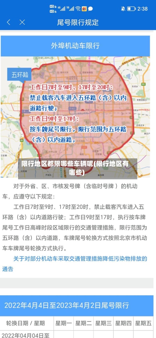 限行地区都限哪些车辆呢(限行地区有哪些)