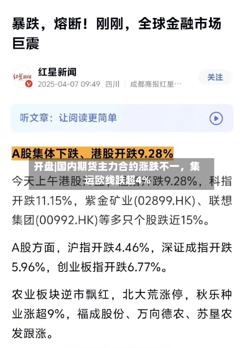 开盘|国内期货主力合约涨跌不一，集运欧线跌超4%-第2张图片