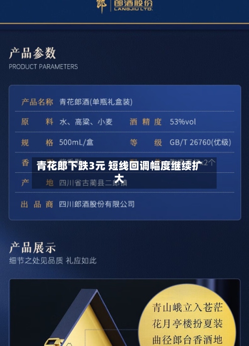 青花郎下跌3元 短线回调幅度继续扩大