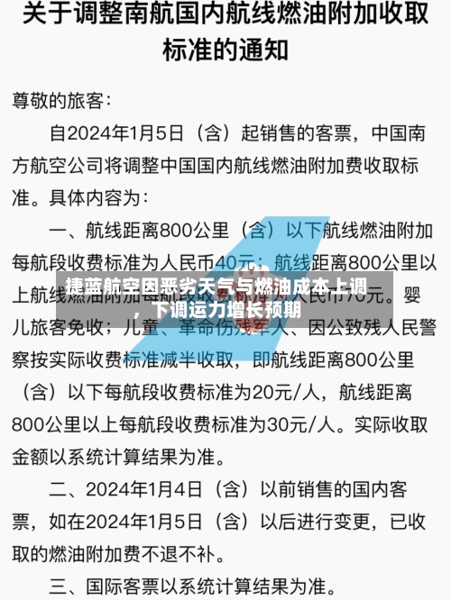 捷蓝航空因恶劣天气与燃油成本上调，下调运力增长预期-第2张图片