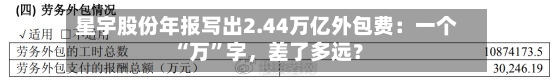 星宇股份年报写出2.44万亿外包费：一个“万”字	，差了多远？-第2张图片