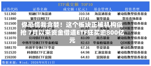 你恐慌我贪婪!这个板块正被机构疯抢 7月以来资金借道ETF狂买逾800亿元-第3张图片