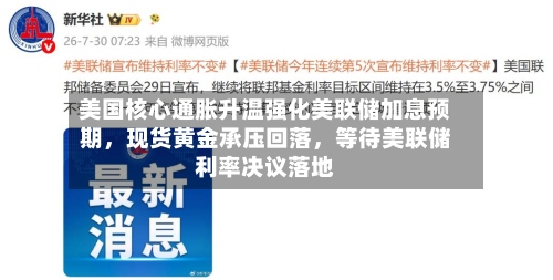 美国核心通胀升温强化美联储加息预期，现货黄金承压回落，等待美联储利率决议落地-第1张图片