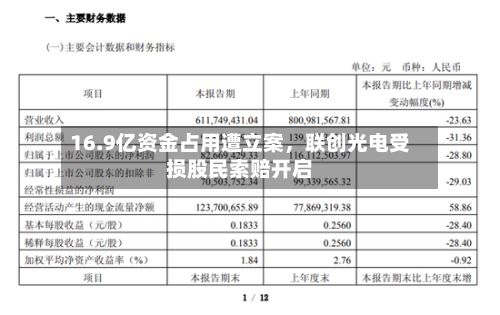 16.9亿资金占用遭立案	，联创光电受损股民索赔开启-第2张图片