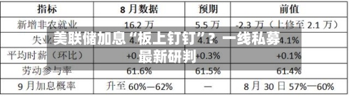 美联储加息“板上钉钉”？一线私募最新研判-第2张图片