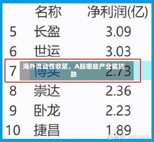 海外流动性收紧，A股哪些产业能抗跌-第3张图片