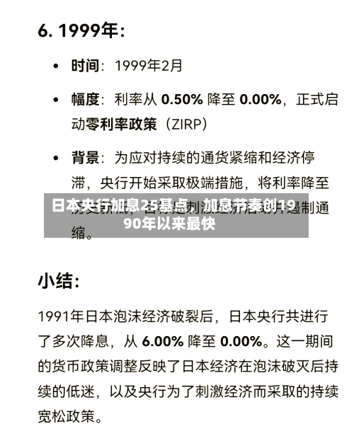 日本央行加息25基点，加息节奏创1990年以来最快-第3张图片