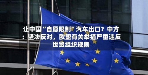 让中国“自愿限制	”汽车出口？中方：坚决反对，欧盟有关举措严重违反世贸组织规则-第3张图片