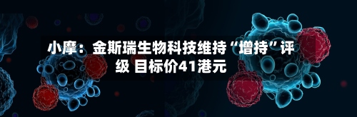 小摩：金斯瑞生物科技维持“增持”评级 目标价41港元-第2张图片