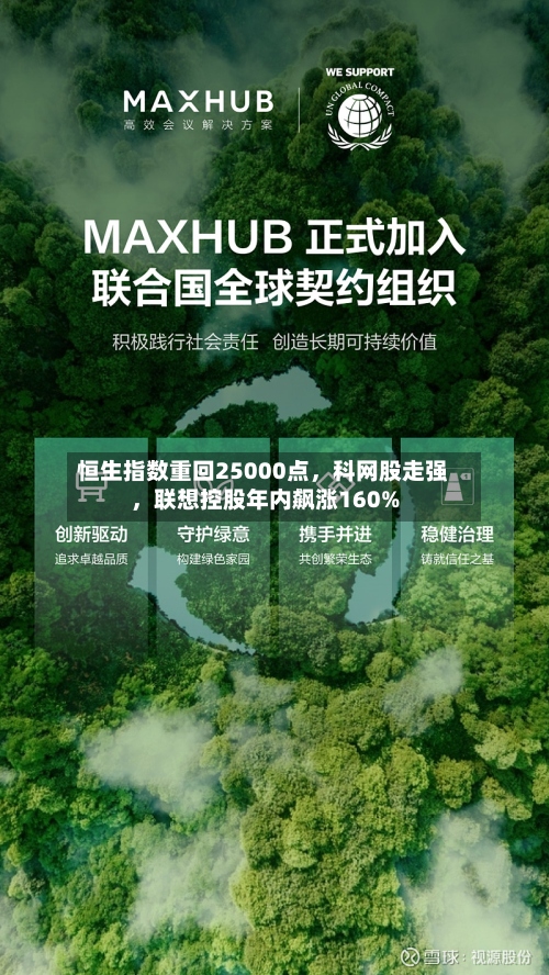 恒生指数重回25000点，科网股走强，联想控股年内飙涨160%
