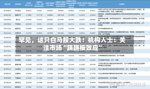 罕见，这只白马股大跌！机构人士：关注市场“跷跷板效应	”-第2张图片