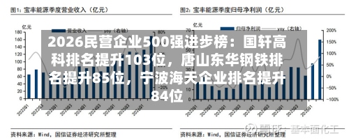 2026民营企业500强进步榜：国轩高科排名提升103位	，唐山东华钢铁排名提升85位，宁波海天企业排名提升84位-第2张图片