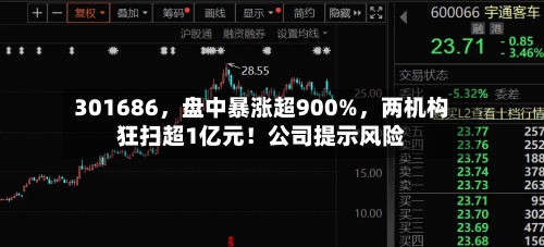 301686	，盘中暴涨超900%，两机构狂扫超1亿元！公司提示风险-第3张图片