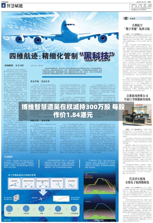 博维智慧遭吴在权减持300万股 每股作价1.84港元-第2张图片