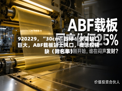 920229，“30cm”跌停！供需缺口巨大	，ABF载板站上风口，概念股稀缺（附名单）-第2张图片