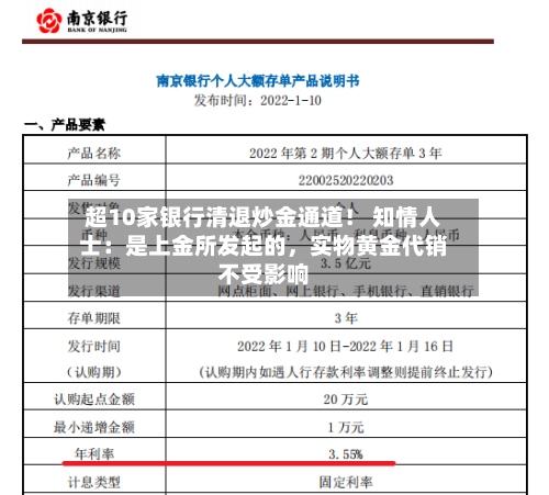 超10家银行清退炒金通道！ 知情人士：是上金所发起的，实物黄金代销不受影响-第2张图片